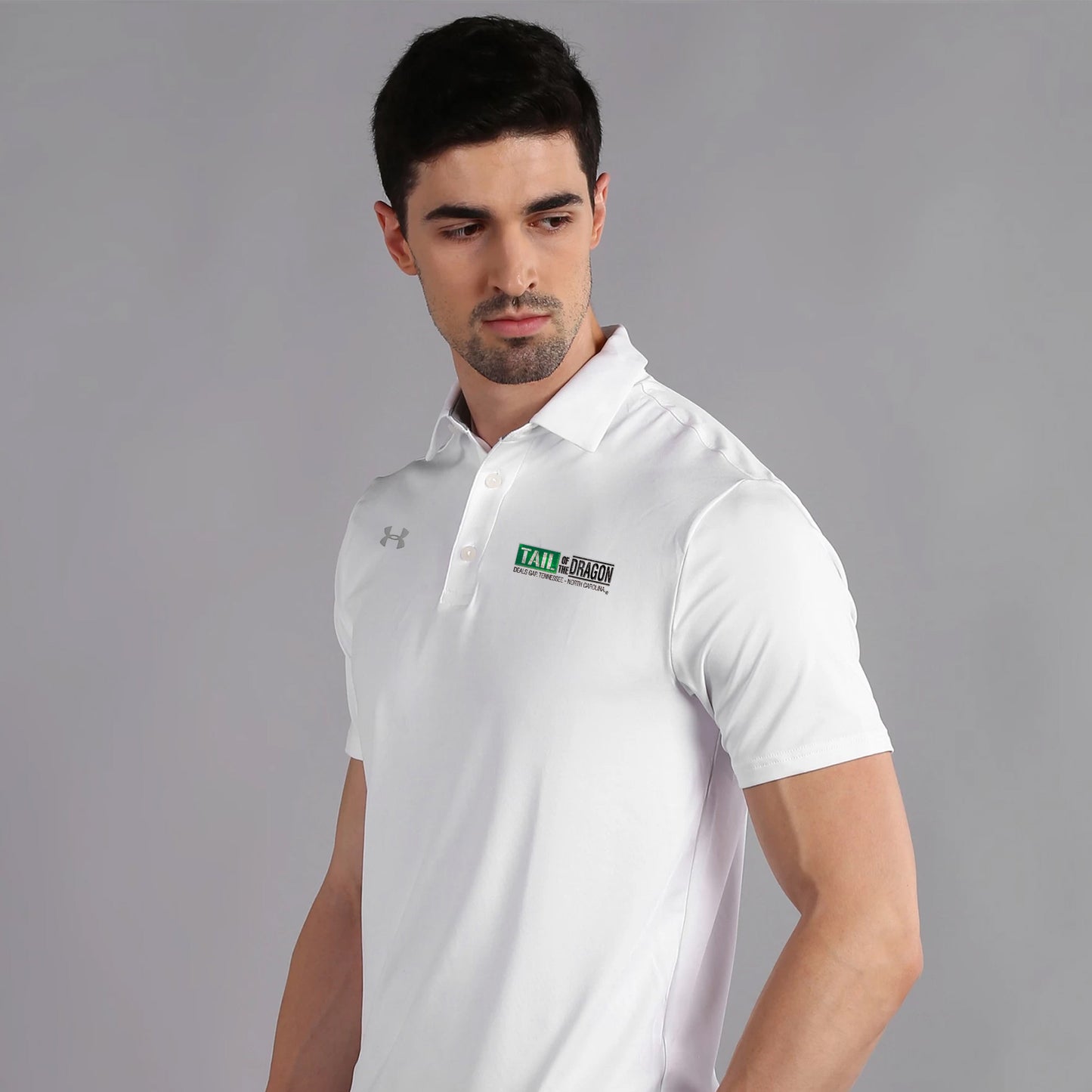 Tail Of Dragon , White Under Armour® men's polo