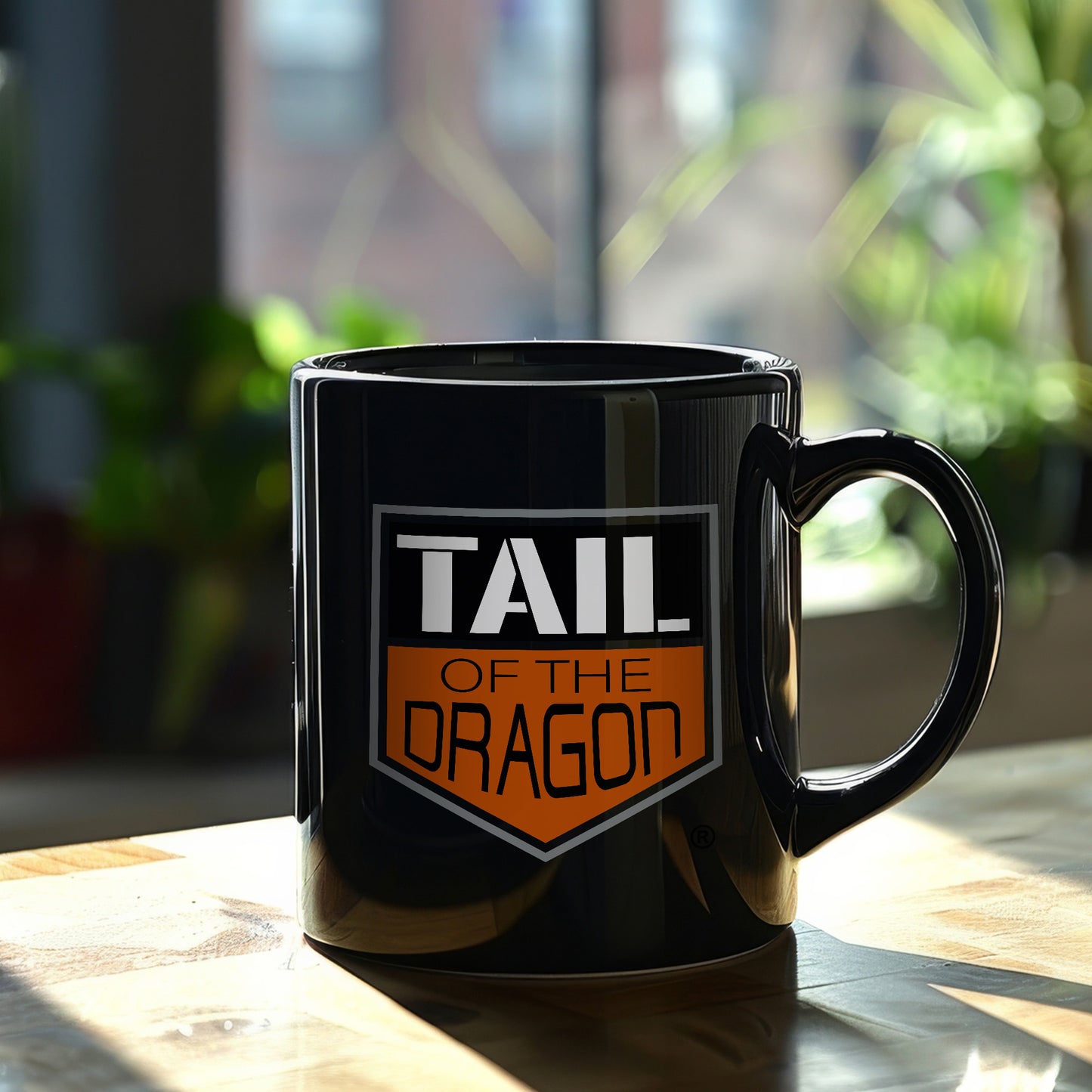 Tail of the Dragon Shield | Black Glossy Mug