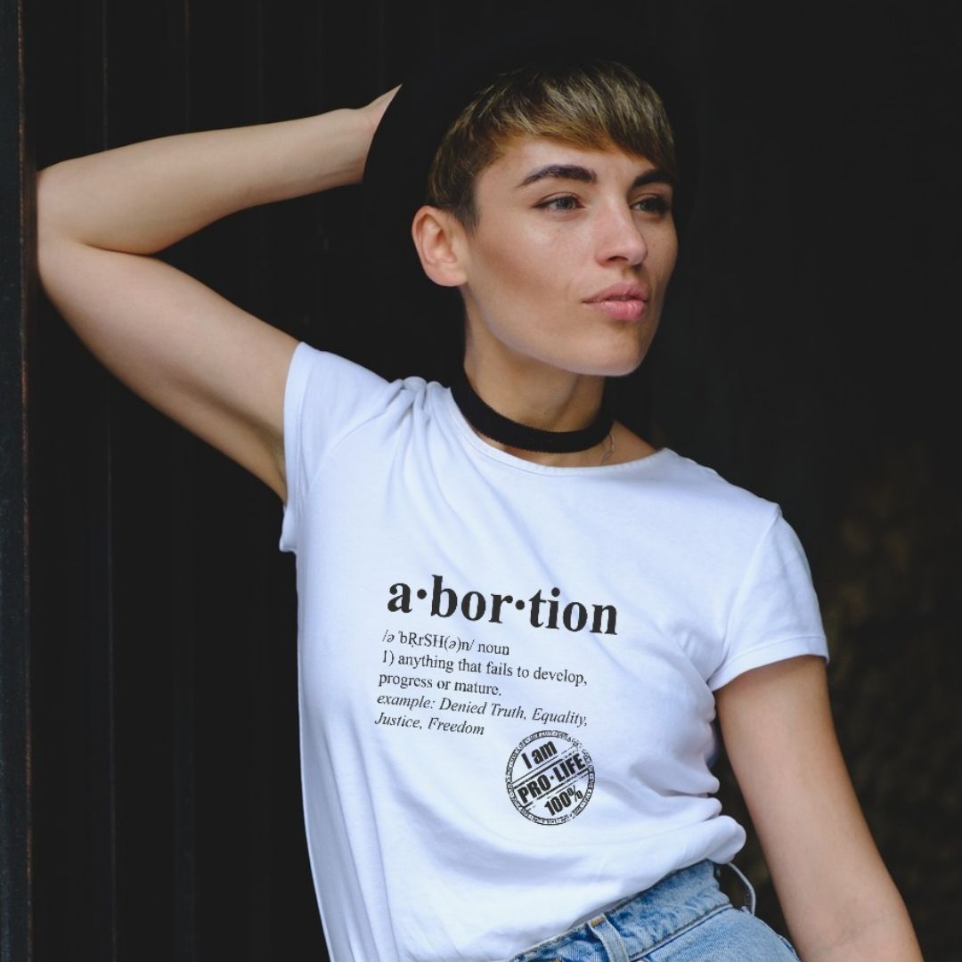 Abortion | White Text Defined Tee