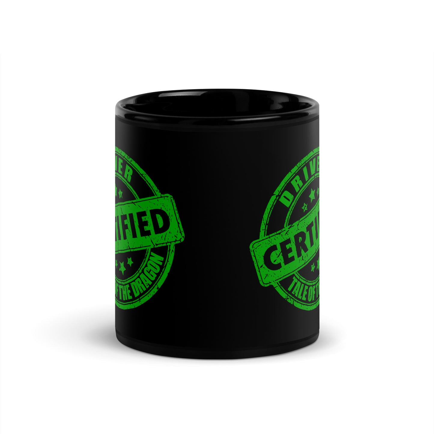 Tail Of Dragon Driver, Black Glossy Mug