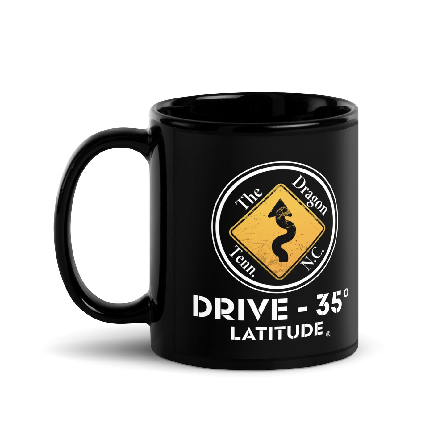 Tail Of The Dragon - Black Glossy Mug