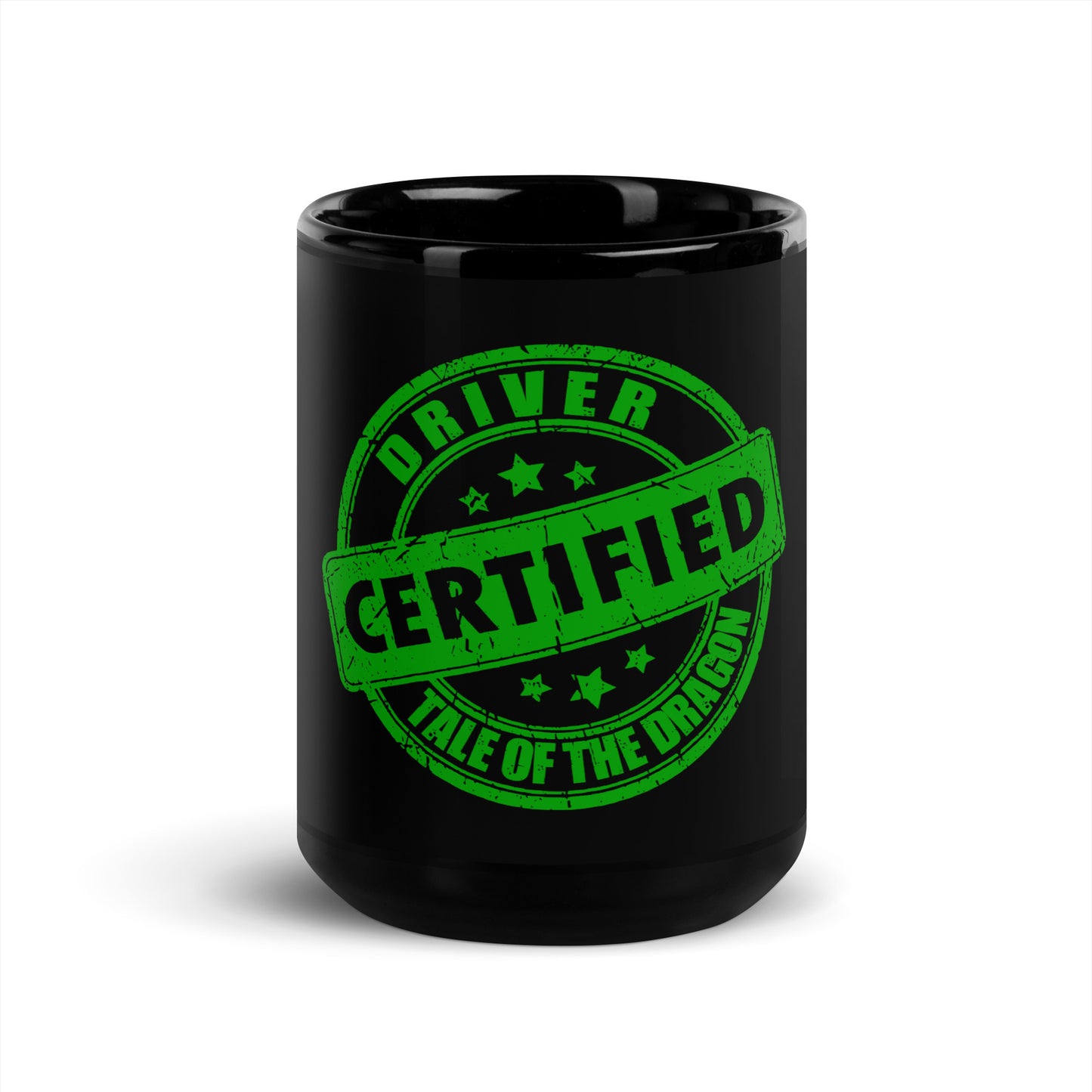 Tail Of Dragon Driver, Black Glossy Mug