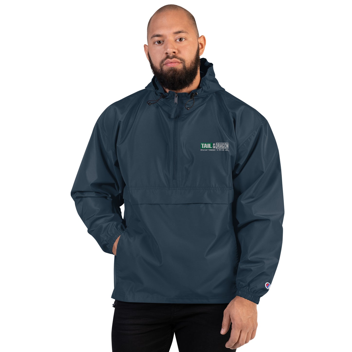 Tail Of The Dragon - Embroidered Champion Packable Jacket